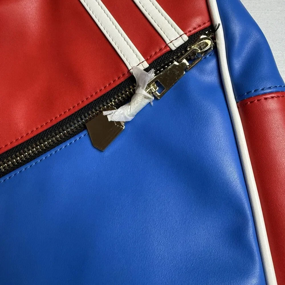 Tote & Carry Buffalo Fridge Red White And Blue Vegan Leather Large Backpack